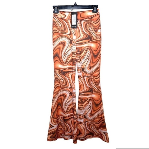 NWT Nasty Gal Recycled Marble Print Flare Pants Sz6 - Picture 4 of 15